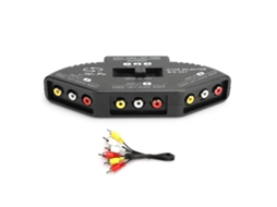 Divisor Rca De Áudio E Vídeo 3 Em 1 Com Cabo Av Para Dvd, Vcd E Vcr . Brilvibera (preto)