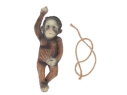 Estátua De Macaco Bebê Pendurado Escultura De Resina Marrom Para Árvores Jardins