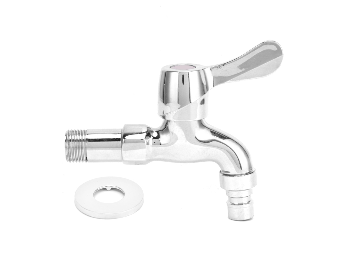 Torneira de Aço Inoxidável com Rosca G1/2 Bico Único para Casa e Banheiro