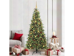 Vidaxl Árvore De Natal Articulada Artificial Verde 210 Cm Pe E Pvc