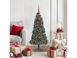 Vidaxl Árvore De Natal Artificial Pré-iluminada Com Conjunto De Bolas