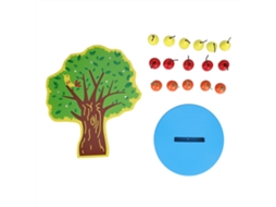 Walshlxq brinquedo Educativo de Madeira Maçã Árvore Magnética Diy, Brinquedo de Rolete para Crianças, Presente Educativo
