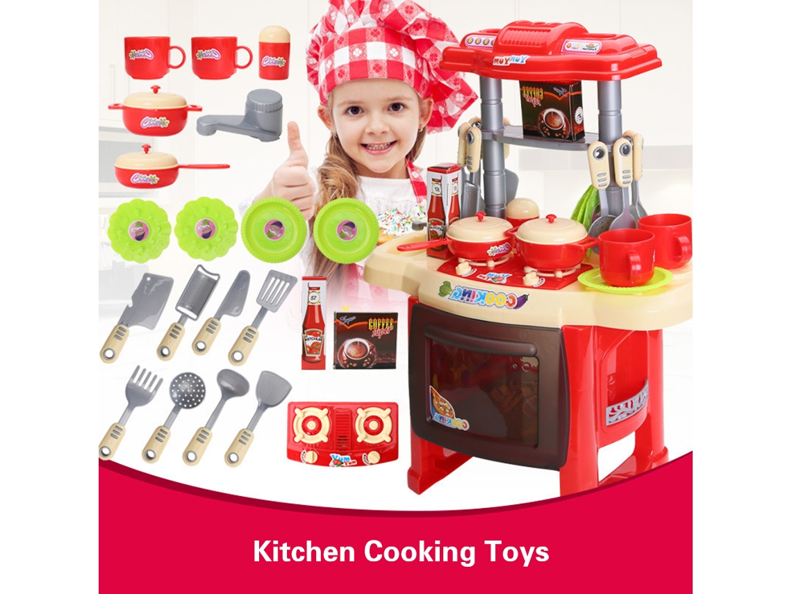 Kit de Brinquedo de Cozinha Business com luz e som, portátil para crianças