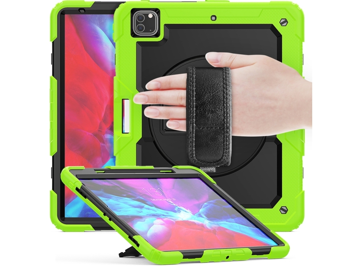 Capa Para Ipad Pro 13 2025/2024 13 Polegadas À Prova De Choque,com Suporte E Alça De Ombropreto + Verde-amarelo