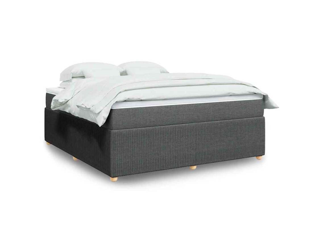 Vidaxl Cama Com Molas/colchão 180x200 Cm Tecido Cinzento-escuro