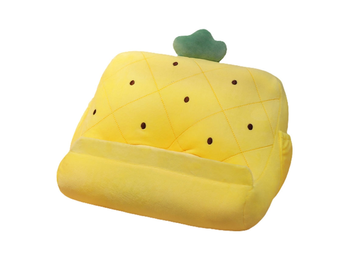 Suporte De Tablet De Frutas Triangular Portátil Travesseiro De Pelúcia Suave Para Aniversários Natal E Festivais Abacaxi
