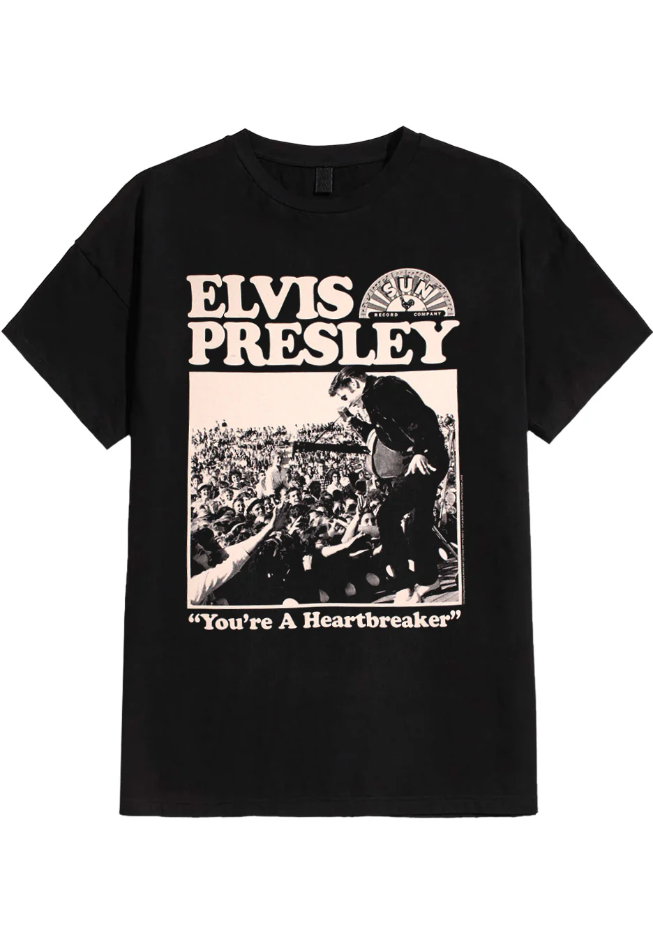 Size:l Rockinstone Elvis Presley - Heartbreaker - T-shirt Unisex Adults