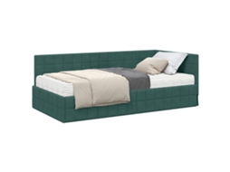 Estrutura de Cama de Canto com Colchão 2 Pcs Veludo Verde MAISON EXCLUSIVE