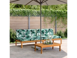 Vidaxl Sofás Centro Paletes P/ Jardim 2pcs C/ Almofadões Acácia Maciça