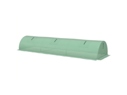 Estufa pequena verde para cultivo de plantas com estrutura de 5 janelas em aço e PE com cobertura anti-UV 300x80x45 cm