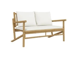 Maison Exclusive - Banco De Jardim Bambu Com Almofadões Branco Nata