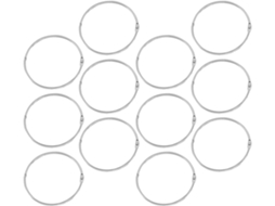 Conjunto de 12 Argolas Fichário em Metal 10cm 4 Polegadas, 12 Peças, Argolas em Metal Resistente
