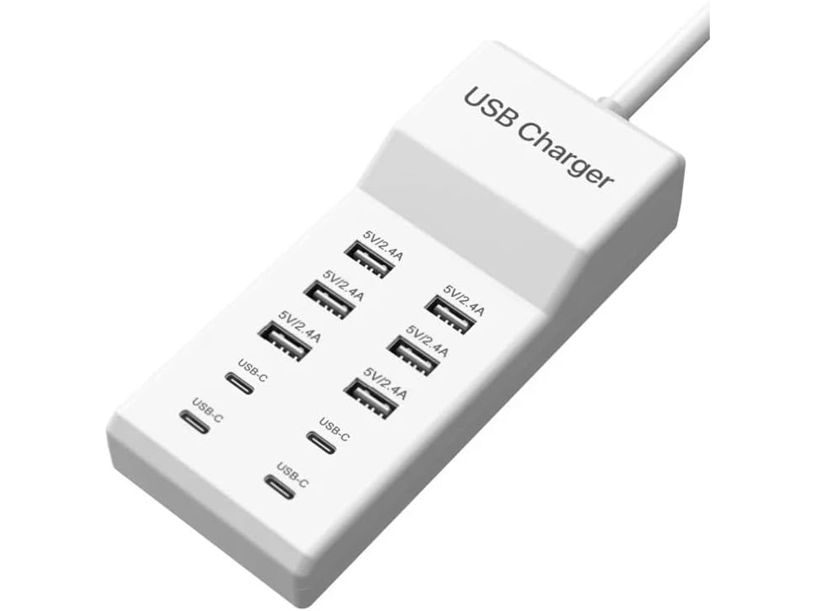 Estação De Carregamento Usb 50 W/10 A Com 10 Portas, Hub, Carregador