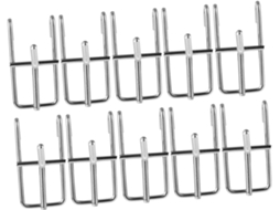 Conjunto De 10 Ganchos Ferro Prateados Para Painéis Perfurados, Resist