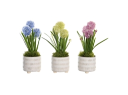 Planta Decorativa Dkd Home Decor Espuma Azul Cor de Rosa Amarelo Polipropileno 15 X 15 X 30 Cm 3 Peças