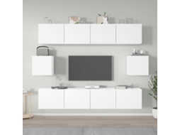 Vidaxl Conjunto Móveis De Tv 6 Pcs Madeira Processada Branco