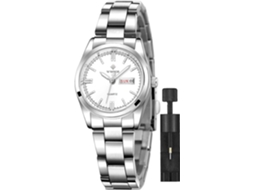 Lurelia Pulseira Para Relógio, Movimento De Quartzo, Analógico, Data/calendário, 30,5mm, 10mm, 16mm, Aço Inoxidável, Abs, Resistente À Água 30m