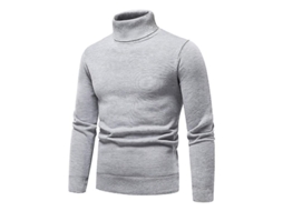 2026 jersey Básico de Cuello Redondo para Hombre Invierno Ajustado Grueso Tejido Calientito Hru 3xl Gris