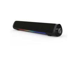 Soundbar HEXINYIGJLY Barra de Som USB RGB para PC Gaming 3.5mm, plug and play, Luzes de Gradiente Preto