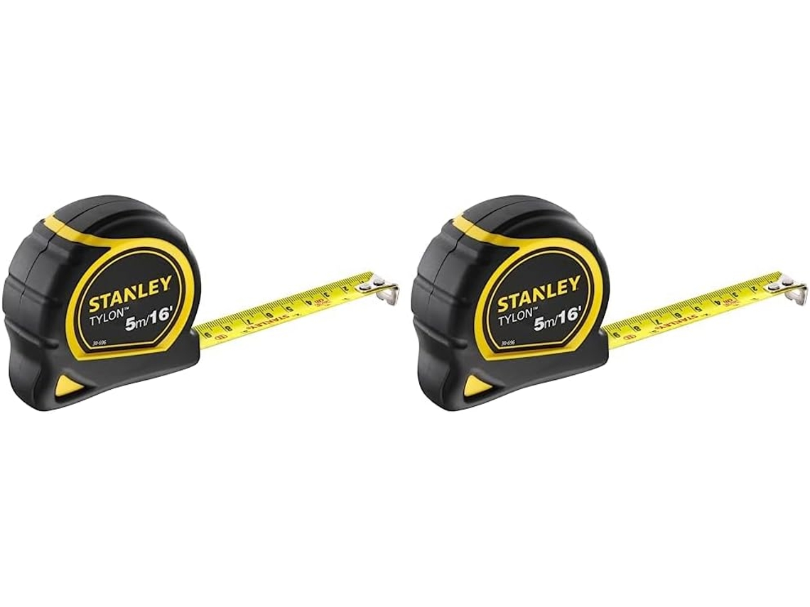 Fita Métrica 5m/16 Polegadas Estojo Compacto Com Punho Acolchoado Sistema Métrico E Imperial Amarelo 2 Peças Aquaforge