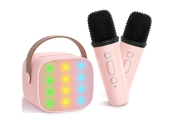 Máquina De Karaokê Para Crianças E Adultos Mini Alto Falante Bluetooth Portátil Com 2 Microfones Sem Fio Com Suporte Para Cartão Tf Alto F Yizhood