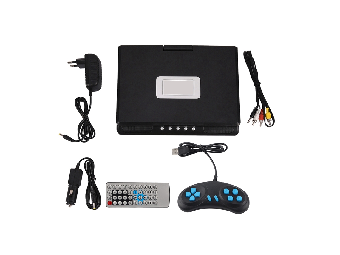 Aetheria reprodutor Dvd Portátil Lcd 9 Polegadas com Rádio Fm Jogo Usb Av Cd 270° Rotativo