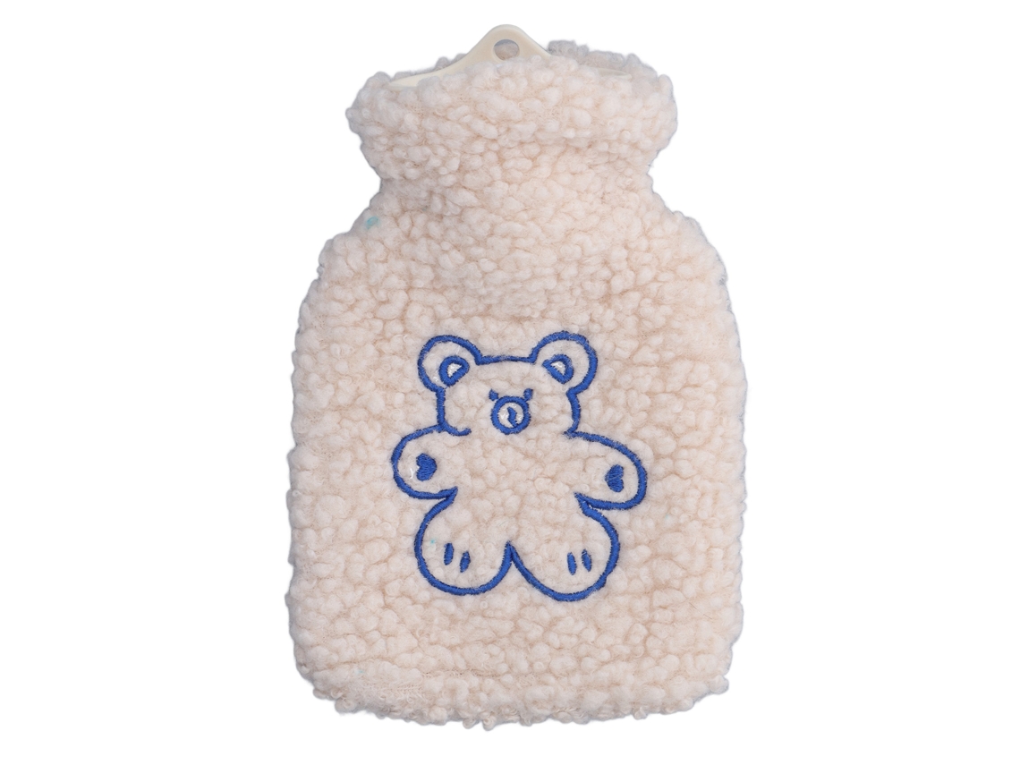Botella De Água Quente De Pelúcia 500ml Com Capa Antiderrapante Para Casa, Viagens, Escritório Oso Apricot