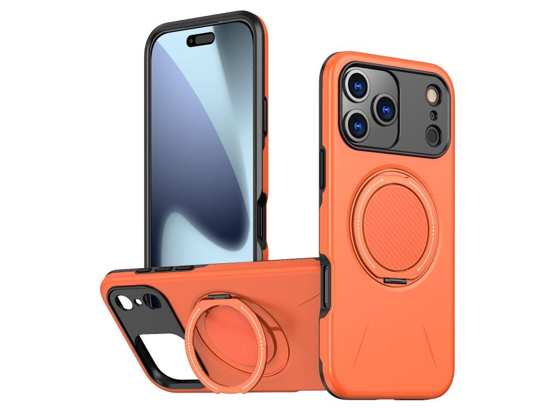 Capa Para Iphone 17 Pro - Metal Com Função De Rotação, Magsafe, Tpu Híbrido E Pc