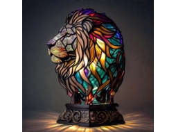 Lâmpada De Mesa Artesanal Em Resina Moderna Simples Luz Quente Decorativa Para Quartos Infantis E Presentes Leão