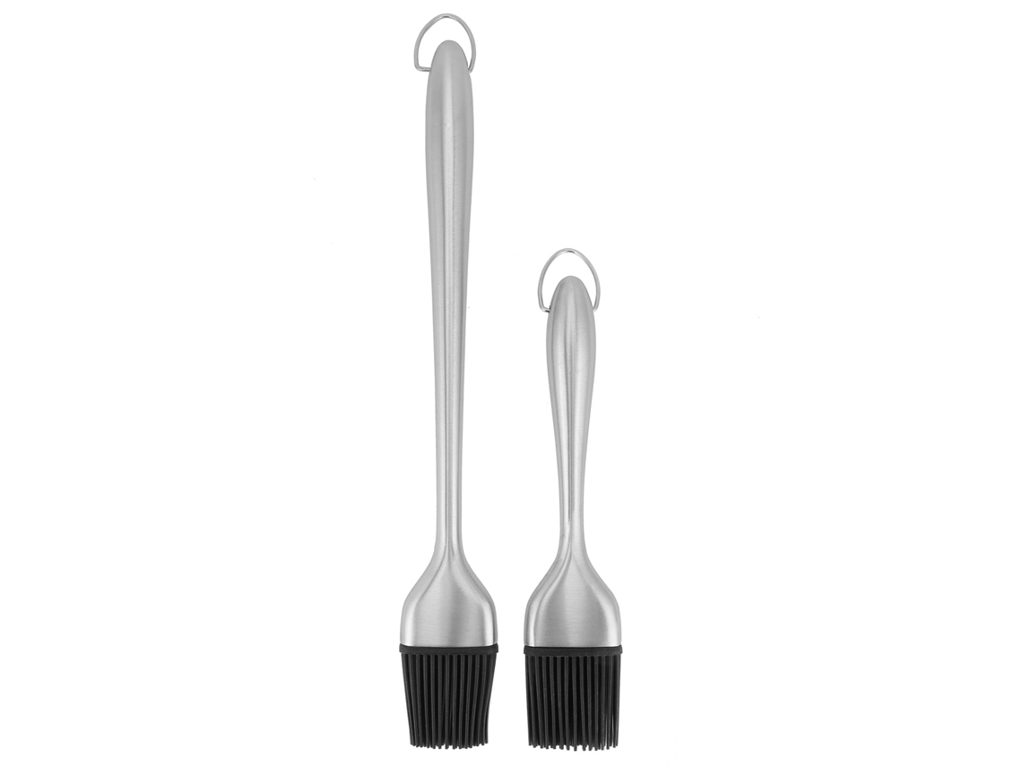 2 Peças Pincel De Óleo Inox Silicone Para Gril E Cozinha