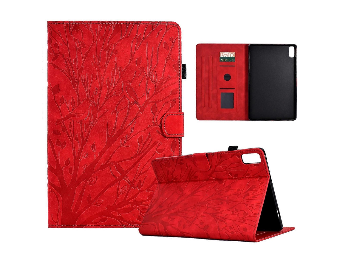 Capa Para Tablet Lenovo Tab M9 Fortune Tree Pressure Flower Em Pu Com Função De Ativação/suspensão