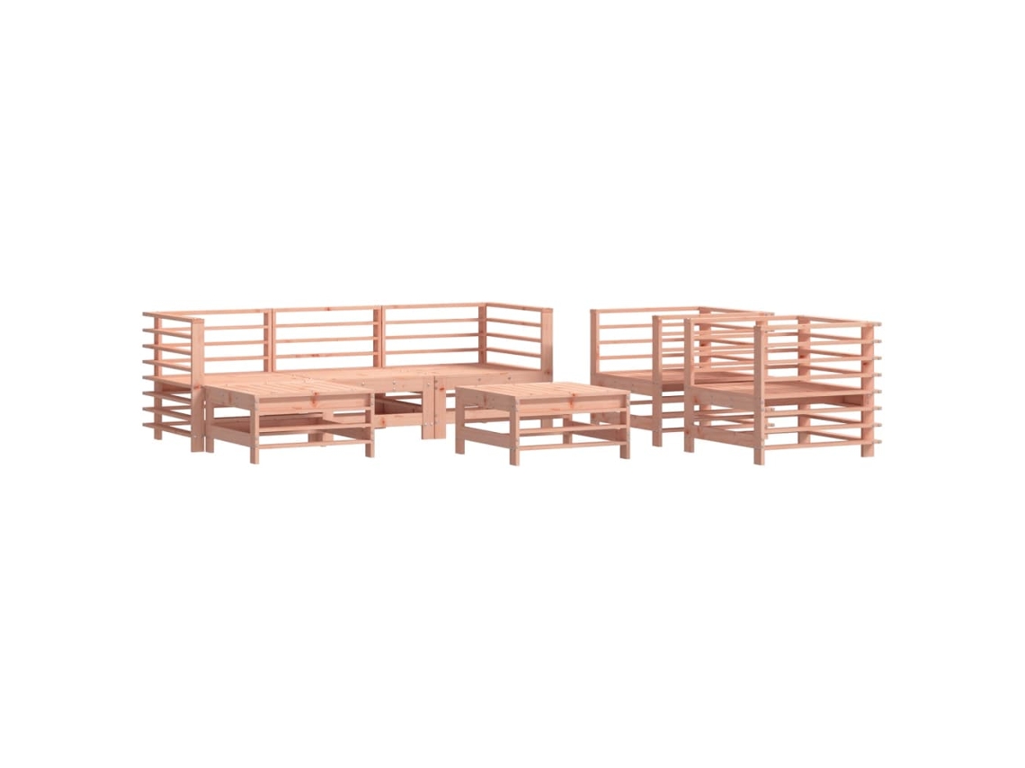 Maison Exclusive - 7 Pcs Conjunto Lounge De Jardim Madeira De Douglas Maciça
