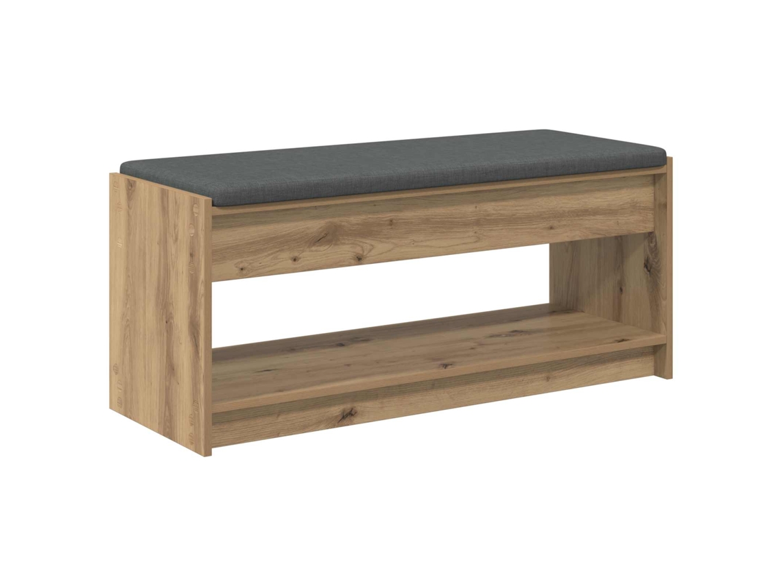 Banco de Hall com Almofada Carvalho Artesanal 103x38x45 cm MAISON EXCLUSIVE