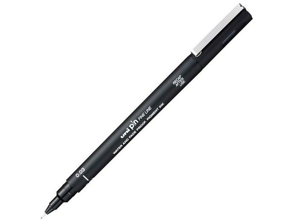 Rotulador Permanente UNI-BALL Pin003-200S Preto 12 Unidades