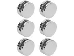 Conjunto De 6 Presilhas De Espelho Em Ferro Prateado Para Vidros De 4 A 7 Mm.