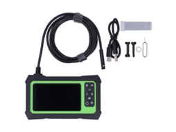 Endoscópio Industrial Lentes Duas 1080p Borescope Ip67 Abs Tela 4.3 Polegadas 7m Verde