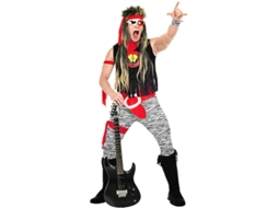 Fato de estrela do rock preto e vermelho para homem