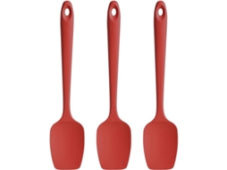 2026 conjunto de Espátulas de Silicone, Inox, Resistente a Calor Até 600°f, Utensílios de Cozinha para Bolo (vermelho)