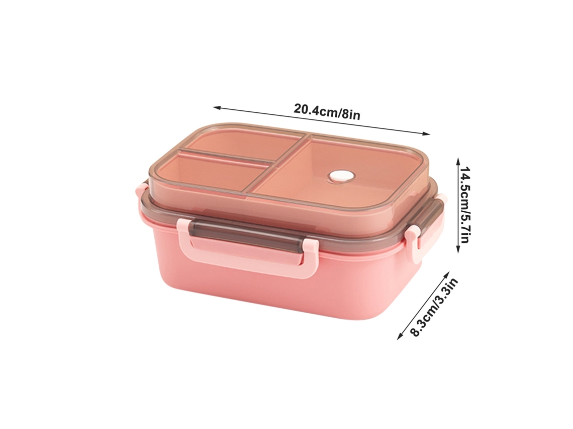 Marmita De Camada Dupla Selada Com Talheres - Caixa Bento Com Compartimentos Para Micro-ondas E Estudantes