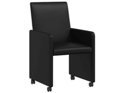 Conjunto 2 Cadeira De Jantar Vidaxl Preto Couro Sintético (57 X 66 X 94 Cm)