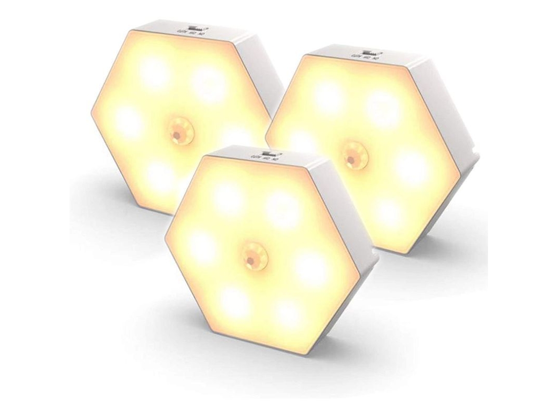Luz Noturna Nova Line com Sensor de Movimento, 3 Unidades, LED Automática, Sem Fio, para Quarto e Armário