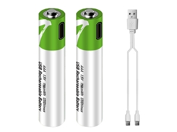 Bateria Recarregável Aaa De Lítio 1.5v Type-c 550mwh