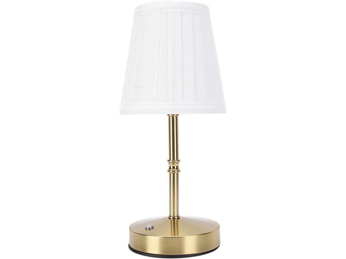 Luminária de mesa Semi Fio, portátil e recarregável, com LED de 1800mAh, cúpula têxtil, luz noturna regulável E