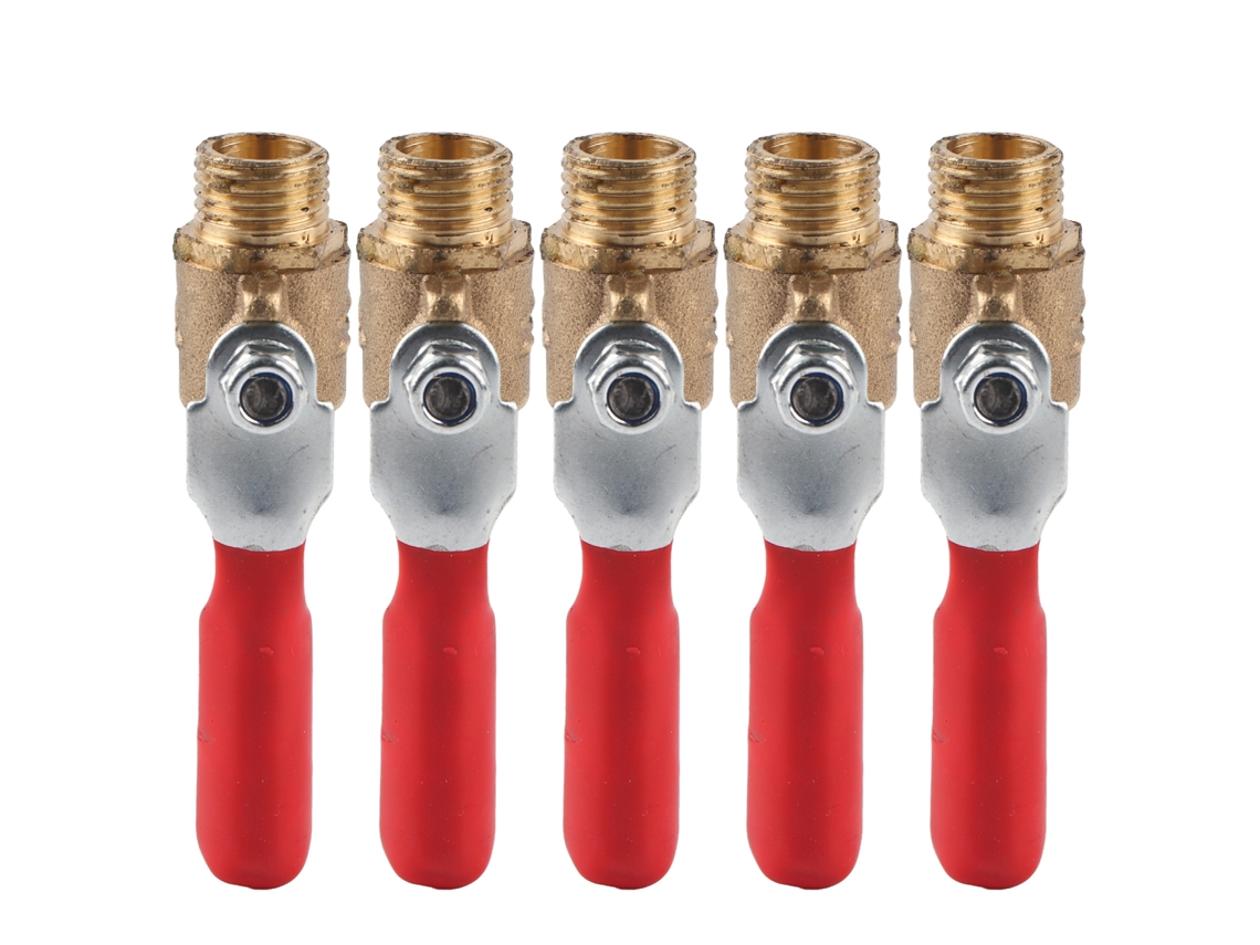 5 Peças Válvula De Bola Rosca Macho Dupla G1/4 Latão Acessório Compressor De Ar