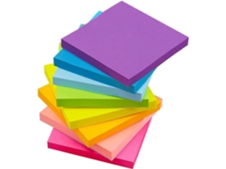 8 Blocos de Notas Adesivas, 76 X 76 Mm, Autoadesivas, Coloridas, Quadradas MDUG (8 Cores)