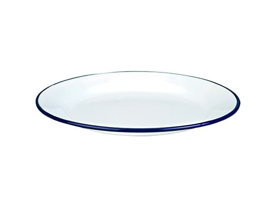 Prato Raso Esmaltado 22 Cm, Aço Inoxidável, Branco Seguro Para Máquina De Lavar Ibili