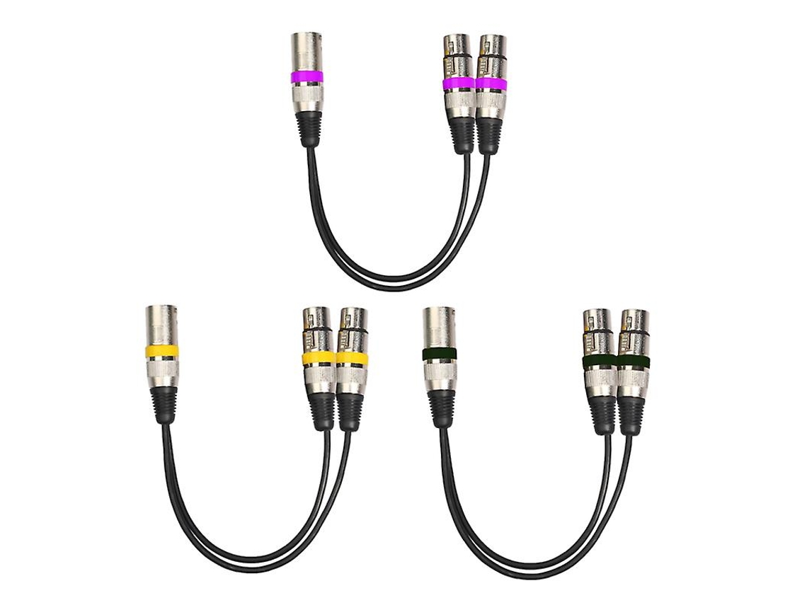 3pcs Xlr Macho Para Cabo De Microfone Duplo Xlr Fêmea