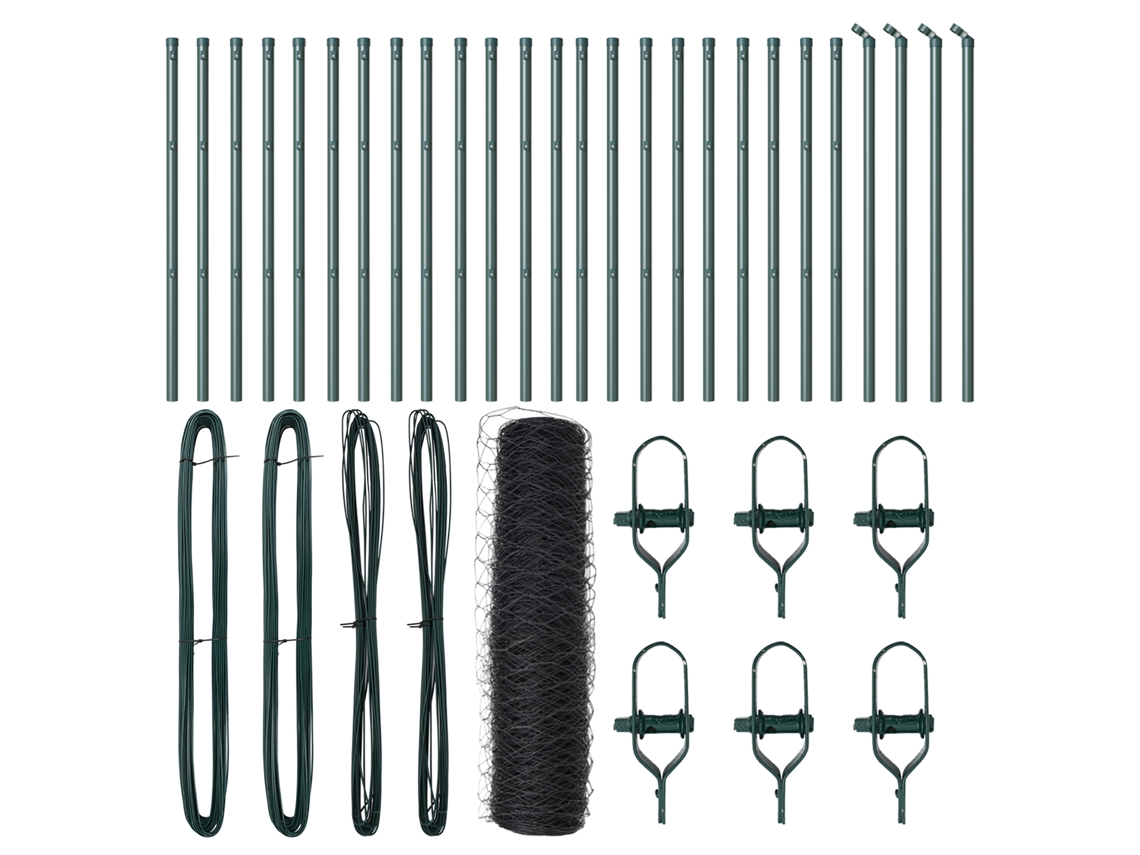 Conjunto 1 Cerca Para Jardim Vidaxl Cinzento Aço (50 X 0,8 M)