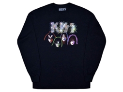 Kiss Faux Embellished Long Sleeve T-shirt Unisex Adults Size:xxl