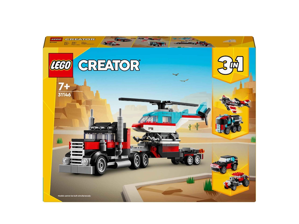 Lego 31146 Camião De Plataforma Com Helicóptero